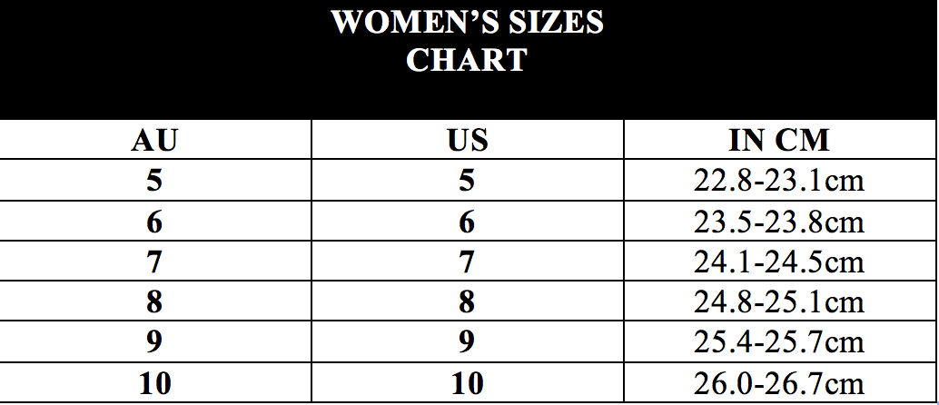 Mexican Huaraches Size Chart